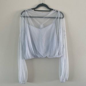 Free People mesh long sleeve top